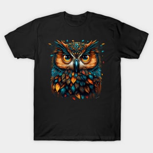 Colorful grumpy Owl design #1 T-Shirt